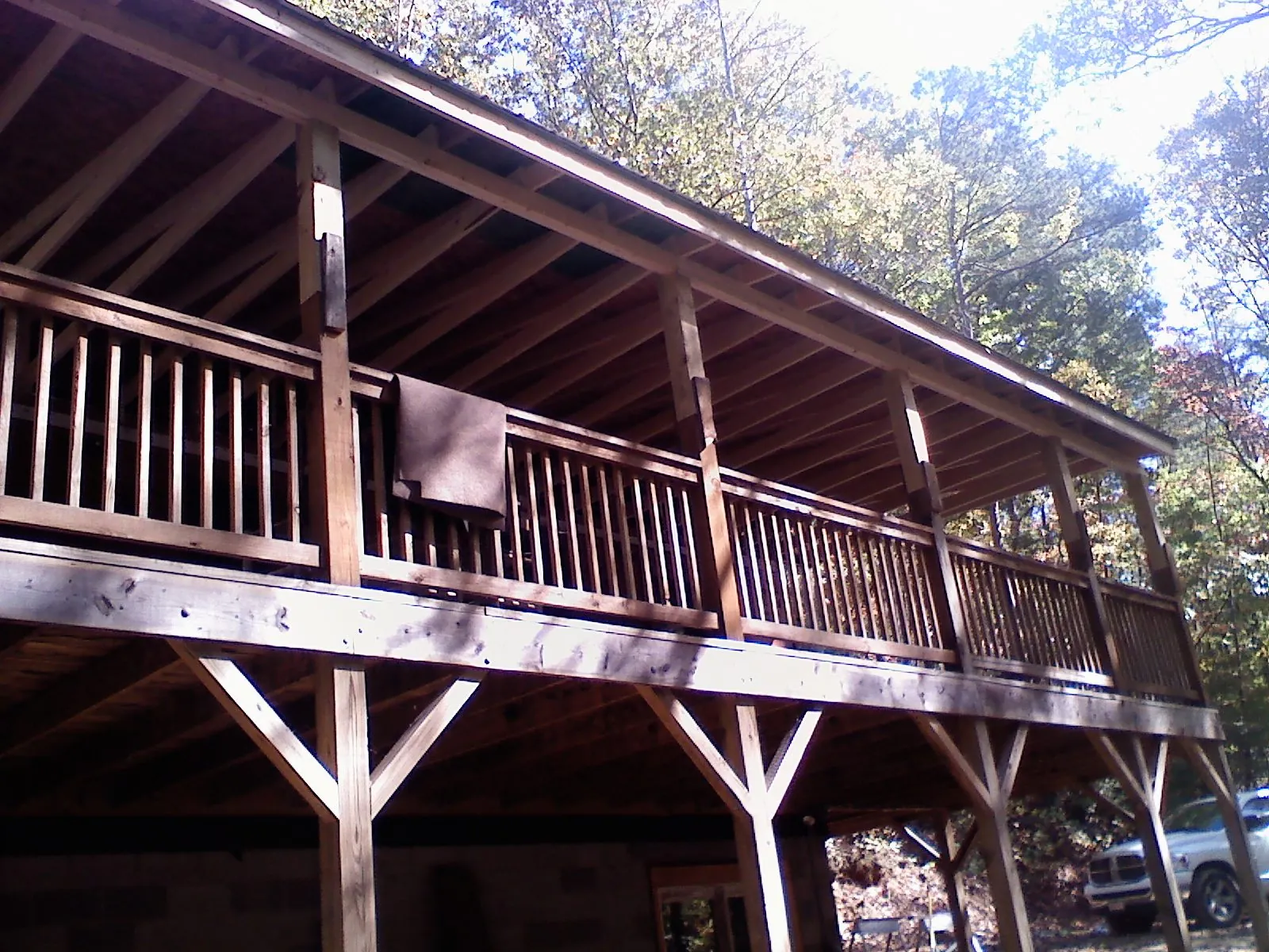 Timber framing under a new elevated porch and deck — Roof Leak Repair in Staunton by Roofing Brothers